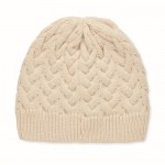 Gorro de punto en RPET color beige primera vista