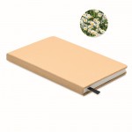 Libreta ecológica personalizada con semillas color beige