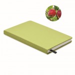 Libreta ecológica personalizada con semillas color verde lima