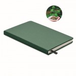 Libreta ecológica personalizada con semillas color verde oscuro