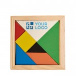 Juego tangram de madera de colores vista principal