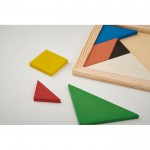 Juego tangram de madera de colores color madera vista detalle 4