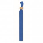 Pulsera de poliéster con cierre de bambú color azul real tercera vista