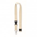 Lanyard de algodón con hebilla (20 mm) color beige primera vista