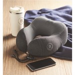 Almohada de viaje con bolsa ajustable color gris oscuro vista bodegón principal