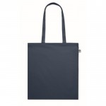 Bolsa de algodón orgánico asas largas 180 g/m2 color azul primera vista