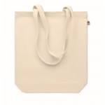 Bolsa de canvas orgánico y fuelle 270 g/m2 color beige segunda vista