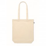 Bolsa de canvas orgánico y fuelle 270 g/m2 color beige tercera vista