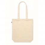 Bolsa de canvas orgánico y fuelle 270 g/m2 color beige cuarta vista