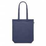 Bolsa de canvas orgánico en color 270 g/m2 color azul tercera vista