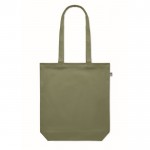 Bolsa de canvas orgánico en color 270 g/m2 color verde tercera vista