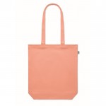 Bolsa de canvas orgánico en color 270 g/m2 color naranja tercera vista