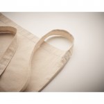 Bolsa de algodón con un asa larga 140 g/m2 color beige vista detalle 2
