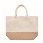 Bolsa de canvas con asas de cordón 280 g/m2 color beige cuarta vista