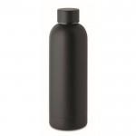 Botella de doble pared de acero inoxidable color negro