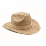 Sombrero de paja natural con forma vaquera color beige