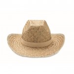 Sombrero de paja natural con forma vaquera color beige primera vista