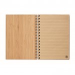 Libreta de anillas con tapa de bambú color madera primera vista
