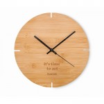 Reloj de pared de bambú color madera vista principal