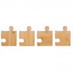 Set de posavasos 4 piezas de puzle color madera sexta vista