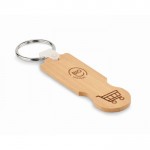 Llavero de bambú para ficha de carro color madera vista principal