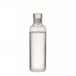 Botella de vidrio de borosilicato con caja color transparente primera vista