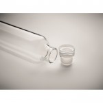 Botella de vidrio de borosilicato con caja color transparente vista detalle 2