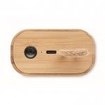 Altavoz bluetooth 5.0 compacto de bambú color madera sexta vista