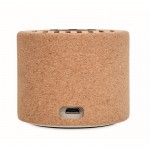 Altavoz bluetooth 5.3 de corcho color beige tercera vista