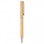 Bolígrafo de bambú con detalles en metal color madera cuarta vista
