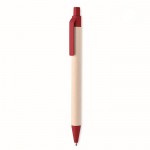 Bolígrafo ecológico con detalles a color color rojo