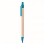 Bolígrafo ecológico con detalles a color color turquesa