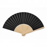 Abanico de bambú con papel a color color negro