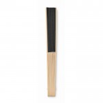 Abanico de bambú con papel a color color negro segunda vista