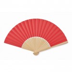 Abanico de bambú con papel a color color rojo