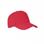 Gorra de béisbol de 5 paneles color rojo