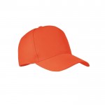 Gorra de béisbol de 5 paneles color naranja