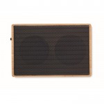 Altavoz inalámbrico con carga solar color madera tercera vista