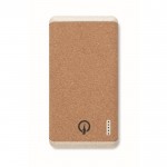 Batería externa de 10000 mAh con corcho color beige cuarta vista