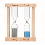 Reloj de arena de madera de dos tiempos color madera segunda vista