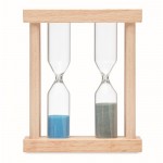 Reloj de arena de madera de dos tiempos color madera tercera vista