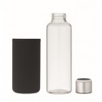 Botella de vidrio con aviso de hidratación color negro sexta vista