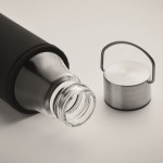 Botella de vidrio con tapa antifugas, asa y funda 500ml color transparente vista fotografía cuarta vista
