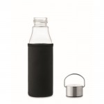 Botella de vidrio con tapa antifugas, asa y funda 500ml color transparente septima vista