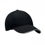 Gorra de béisbol con sarga gruesa color negro