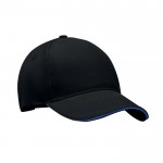 Gorra de béisbol con sarga gruesa de algodón bicolor 260 g/m2 color azul