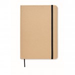 Libreta de cartón reciclado promocional color negro tercera vista
