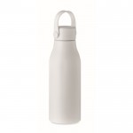 Botella de aluminio y asa de silicona color blanco