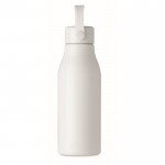 Botella de aluminio y asa de silicona color blanco sexta vista