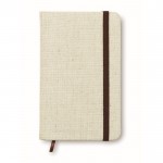 Libreta A6 con banda elástica y marcapáginas color beige